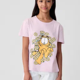 GAP Girls Garfield Printed Drop-Shoulder Sleeves Pure Cotton T-shirt-picture-34