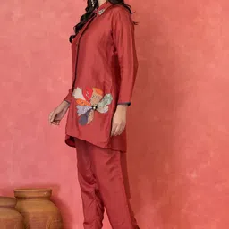 SACRED SUTA Embroidered Tunic With Trousers Co-Ords image 3