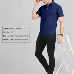 Triptee Men Polo Collar Pure Cotton T-shirt image 3