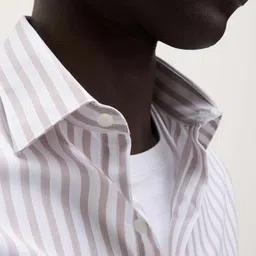 Marks & Spencer Men Vertical Striped Spread Collar Pure Cotton Casual Shirt image 5