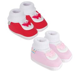 NESKA MODA 12 To 18 Months Non Slip Set of 2 Pair Cotton Butterfly Baby Booties-picture-17