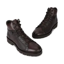 Woodland Men Textured Lace-Ups Mid-Top Casual Regular Boots-picture-24