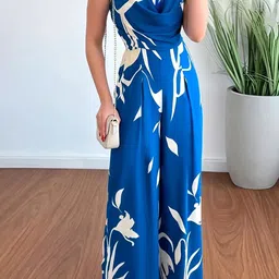 LULU & SKY Printed Basic Jumpsuit image 1