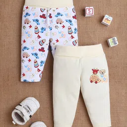 MeeMee Infants Pack Of 2 Printed Cotton Ankle Leggings-picture-21