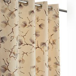 Aura Cream & Gold-Toned 2 Pieces Floral Printed Long Door Velvet Curtains-picture-25