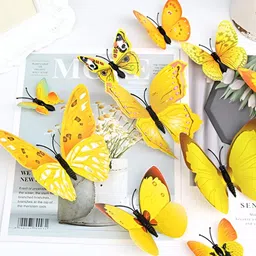 INDIAN ROYALS 12-Pcs Yellow & Black 3D Magnet Waterproof Wall Sticker-image-20