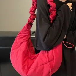 KPOP Women Solid Half Moon Shoulder Bag-picture-38