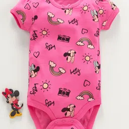 Fox Baby Half Sleeves Onesie Minnie Print - Pink-picture-11