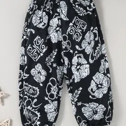 Kookie Kids Full Length Lounge Pant Floral Print - Black-picture-31