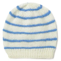 MayRa Knits Striped Hand Knit Cap - White-image-30