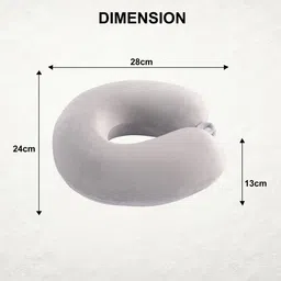 Kuber Industries Grey 3 Pieces U-Shaped Memory Foam Filled Cotton Travel Pillows image 4