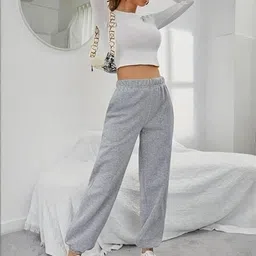 PRICHA Women Solid Loose Fit High-Rise Joggers-image-15