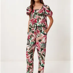 Happiness istanbul Pomegranate Flower-Printed Top With Trouser-picture-11