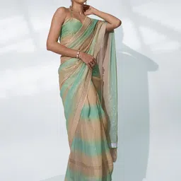 Mitera Embellished Beads and Stones Organza Saree image 2