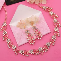 Anouk Gold-Plated 1 Necklace set::1 Pair Of Earring-picture-24