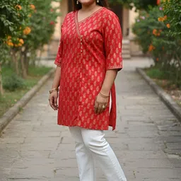 YASH GALLERY Ethnic Motifs Woven Design V-Neck Pure Cotton Angrakha Kurti-picture-10