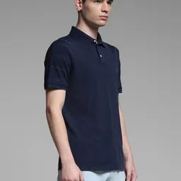 Jack & Jones Men Solid Polo Collar Cotton T-shirt image 3