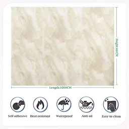 INDIAN ROYALS White & Cream Marble Design Self-Adhesive & Durable Wall Sticker image 5