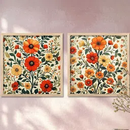 WALLLANE Set of 2 Floral & Botanical Wood Wall Art image 2