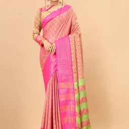 DIVASTRI Woven Design Zari Silk Cotton Ikat Saree-image-28