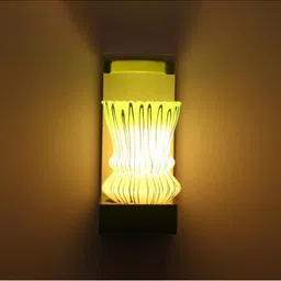 1ST TIME Green & White Colourblocked Wood Contemporary Rectangle Shaped Wall Lamp image 3