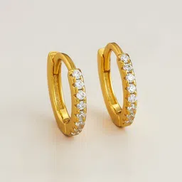 Kushal's Fashion Jewellery 92.5 Sterling Silver Gold-Plated Circular Zircon Hoop Earrings-picture-32