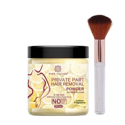 Pink Square Bikini Hair Removal Powder With Brush - Lemon - 100 g-picture-28