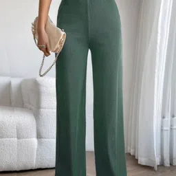 Moda Rapido Women Relaxed Easy Wash Relaxed Fit Mid-Rise Trousers image 4