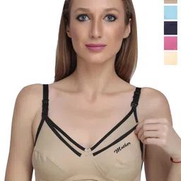 Liigne Pack Of 5 Full Coverage Non Padded Cotton Maternity Bra-picture-24