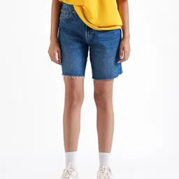 LOVEGEN Men Washed High-Rise Denim Shorts-picture-10