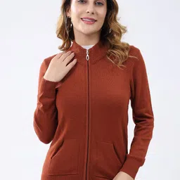 Monte Carlo Women Ribbed Woollen Cardigan Sweater-picture-36