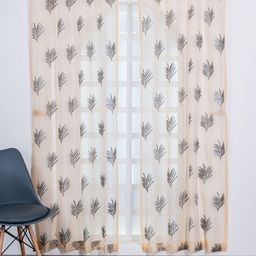 Parda Online Peach-Coloured & Grey Set of 2 Ethnic Motifs Sheer Window Curtain-picture-8