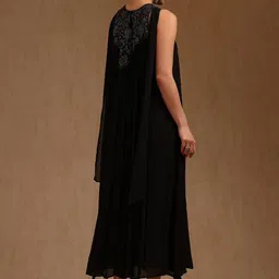 Soch Women Mukaish Embroidered A-Line Maxi Dress With Dupatta image 5