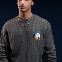 HIGHLANDER Disney Donald Duck Men Cable Knit Printed Pullover-picture-4