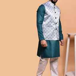 PRINTCULTR Men Regular Pure Cotton Kurta with Trousers image 3