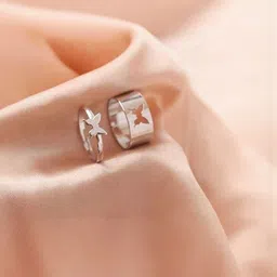 Teeragaj Set Of 2 Butterfly Shape Adjustable Finger Rings image 1