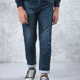 Crimsoune Club Boys Slim Fit Low-Rise Cotton Light Fade Stretchable Jeans-image-94