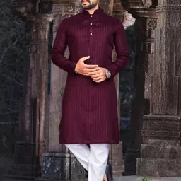 AWM Men Cotton Striped Straight Kurta-picture-23