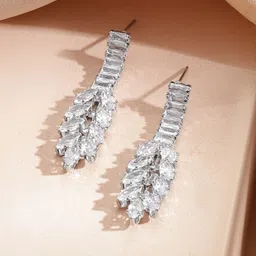 Rubans Voguish Rhodium-Plated Crystal American Diamond-Studded Jewellery Set image 5
