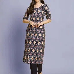 Ethnic basket Women Multicoloured Poly Crepe Kurta Sets-picture-14
