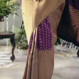 CaniBani Ethnic Motifs Zari Silk Blend Banarasi Saree image 5