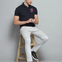 Monte Carlo Men Printed Polo Collar Applique T-shirt image 2