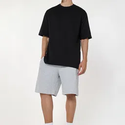 Bewakoof Heavy Duty Men Solid Round Neck Oversized T-shirt image 4