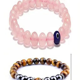 Bilqis Set Of 2 Artificial Beaded Evil Eye Elasticated Bracelets-picture-34