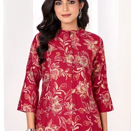 Larqi Printed Mandarin Collar Tunic & Trousers Co-Ords image 3