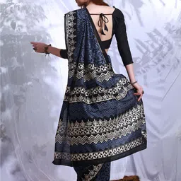 Anouk Rustic Bagh Silk Blend Bagru Saree image 5