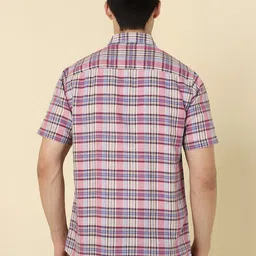 Allen Solly Checked Spread Collar Short Sleeves Slim Fit Cotton Shirt image 3