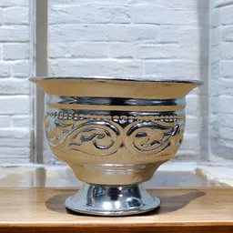 Sigaram Pooja Articles Silver-Toned German Silver KumKum Barani Pooja Essentials-image-37