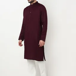 Ethnicity Men Woven Design Self Design Silk Kurta with Pyjamas image 5