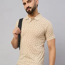 SZN Men Printed Polo Collar Pockets T-shirt image 1